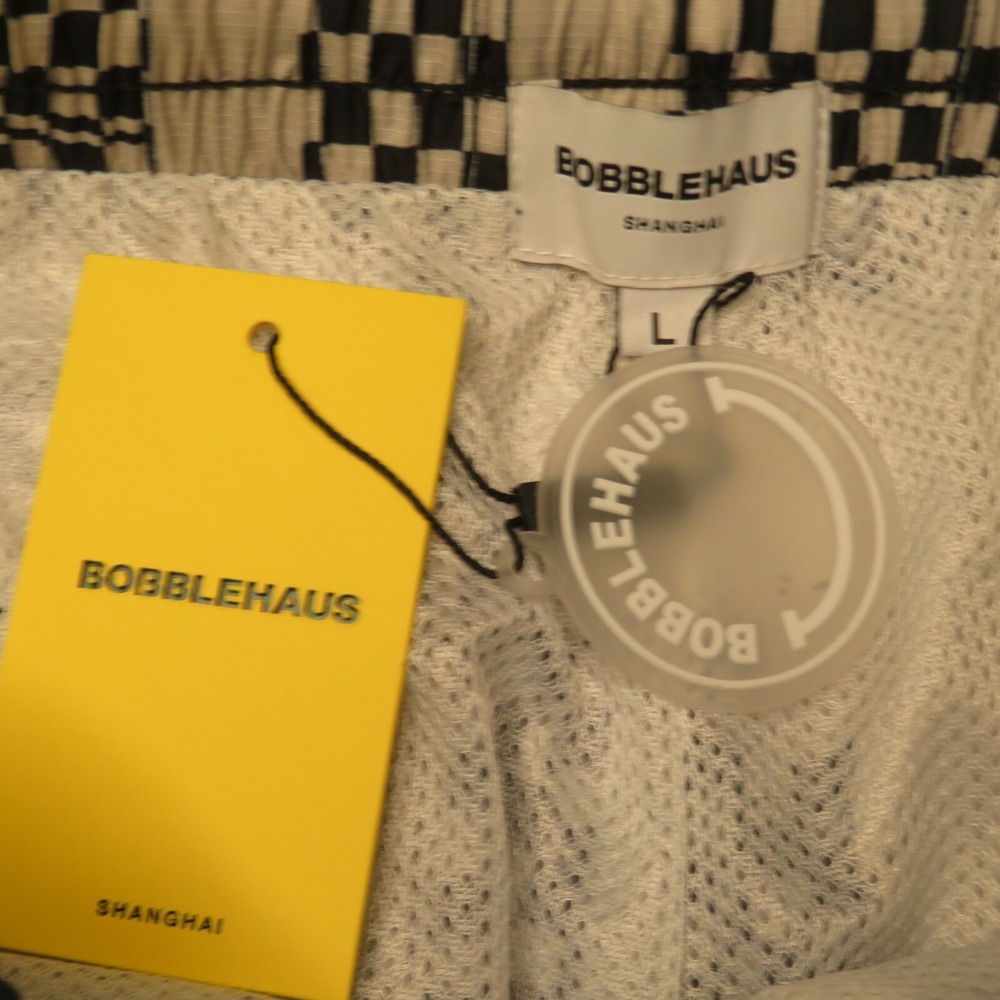 Bobblehaus Ripstop Shorts Men Large New BH Printed Ripstop Nylon Checkered Black - Picture 3 of 4